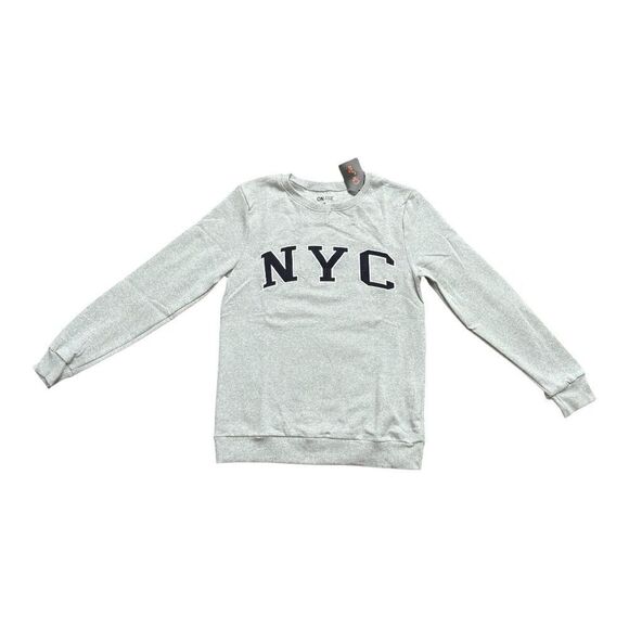 On Fire NYC Fleece Lightweight Crewneck Sweatshirt Grey Size Small - Picture 1 of 5